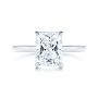 14k White Gold 14k White Gold Custom Hidden Halo Diamond Engagement Ring - Top View -  106666 - Thumbnail
