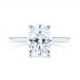 14k White Gold 14k White Gold Custom Hidden Halo Diamond Engagement Ring - Top View -  106667 - Thumbnail
