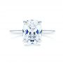 14k White Gold 14k White Gold Custom Hidden Halo Diamond Engagement Ring - Top View -  106676 - Thumbnail