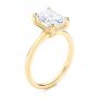 14k Yellow Gold Custom Hidden Halo Diamond Engagement Ring - Three-Quarter View -  106666 - Thumbnail