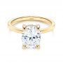 14k Yellow Gold Custom Hidden Halo Diamond Engagement Ring - Flat View -  106667 - Thumbnail