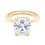 14k Yellow Gold Custom Hidden Halo Diamond Engagement Ring - Flat View -  106674 - Thumbnail