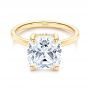 18k Yellow Gold 18k Yellow Gold Custom Hidden Halo Diamond Engagement Ring - Flat View -  106674 - Thumbnail