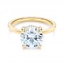 14k Yellow Gold Custom Hidden Halo Diamond Engagement Ring - Flat View -  106675 - Thumbnail