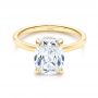 14k Yellow Gold Custom Hidden Halo Diamond Engagement Ring - Flat View -  106676 - Thumbnail
