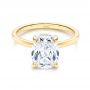 14k Yellow Gold Custom Hidden Halo Diamond Engagement Ring - Flat View -  106676 - Thumbnail