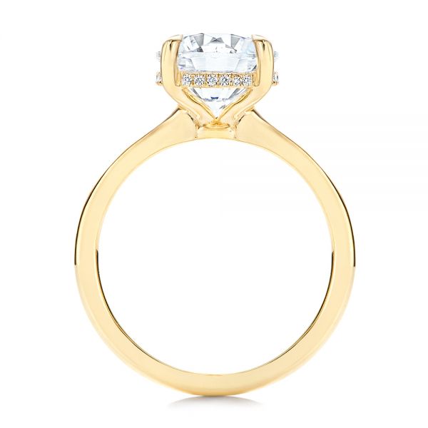 18k Yellow Gold 18k Yellow Gold Custom Hidden Halo Diamond Engagement Ring - Front View -  106675