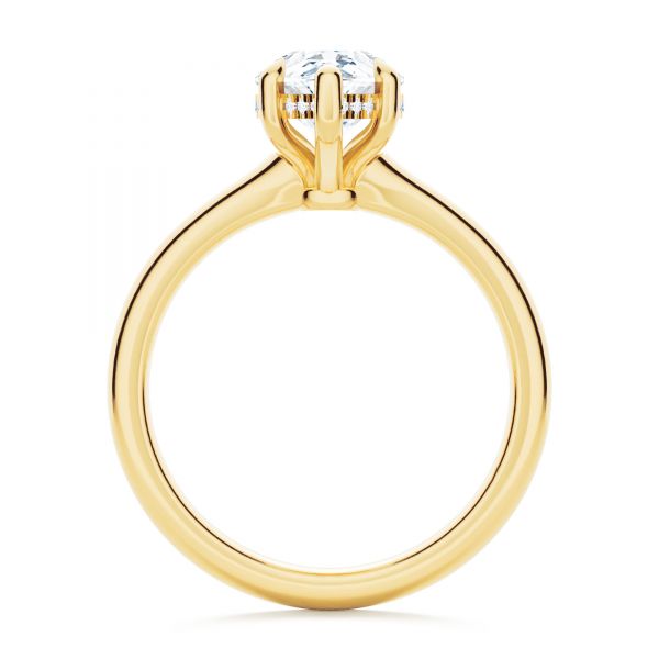 14k Yellow Gold 14k Yellow Gold Custom Hidden Halo Diamond Engagement Ring - Front View - 107205