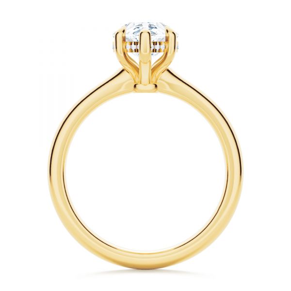 14k Yellow Gold 14k Yellow Gold Custom Hidden Halo Diamond Engagement Ring - Front View -  107205