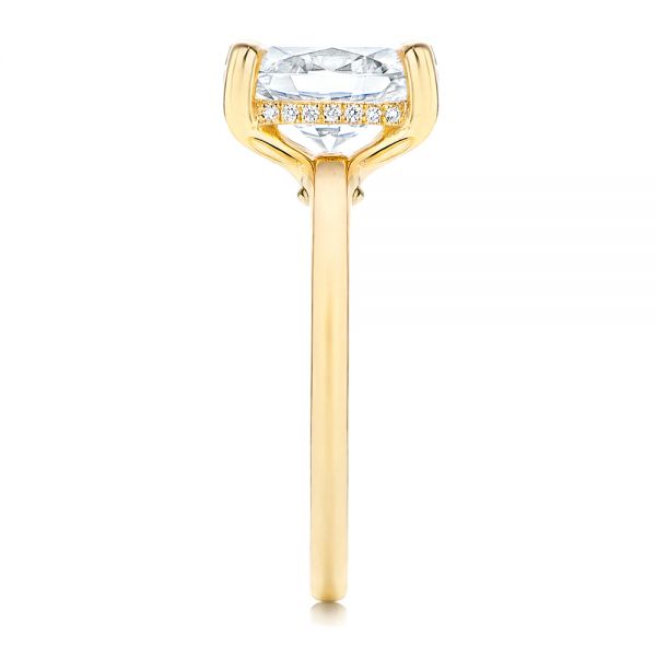 14k Yellow Gold Custom Hidden Halo Diamond Engagement Ring - Side View - 106667