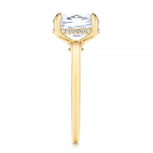 14k Yellow Gold Custom Hidden Halo Diamond Engagement Ring - Side View - 106676