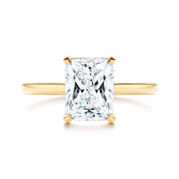 18k Yellow Gold 18k Yellow Gold Custom Hidden Halo Diamond Engagement Ring - Top View -  106666