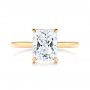 14k Yellow Gold Custom Hidden Halo Diamond Engagement Ring - Top View -  106666 - Thumbnail