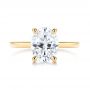 14k Yellow Gold Custom Hidden Halo Diamond Engagement Ring - Top View -  106667 - Thumbnail