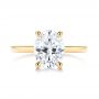 14k Yellow Gold Custom Hidden Halo Diamond Engagement Ring - Top View -  106667 - Thumbnail