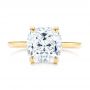 14k Yellow Gold Custom Hidden Halo Diamond Engagement Ring - Top View -  106674 - Thumbnail