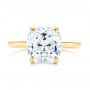 18k Yellow Gold 18k Yellow Gold Custom Hidden Halo Diamond Engagement Ring - Top View -  106674 - Thumbnail