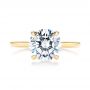 14k Yellow Gold Custom Hidden Halo Diamond Engagement Ring - Top View -  106675 - Thumbnail