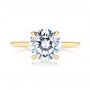 18k Yellow Gold 18k Yellow Gold Custom Hidden Halo Diamond Engagement Ring - Top View -  106675 - Thumbnail