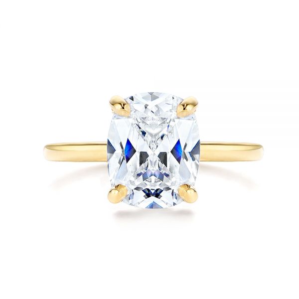 18k Yellow Gold 18k Yellow Gold Custom Hidden Halo Diamond Engagement Ring - Top View -  106676