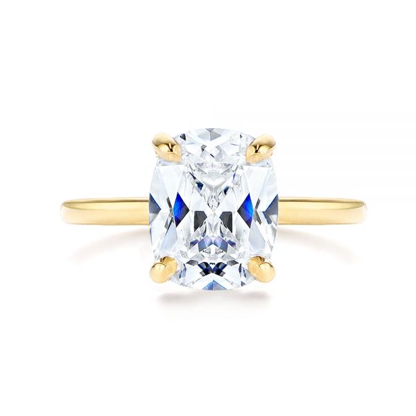 14k Yellow Gold Custom Hidden Halo Diamond Engagement Ring - Top View - 106676
