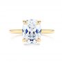 14k Yellow Gold Custom Hidden Halo Diamond Engagement Ring - Top View -  106676 - Thumbnail