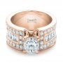 18k Rose Gold 18k Rose Gold Custom Ideal Square Diamond Engagement Ring - Flat View -  102123 - Thumbnail