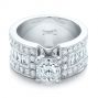  Platinum Custom Ideal Square Diamond Engagement Ring - Flat View -  102123 - Thumbnail
