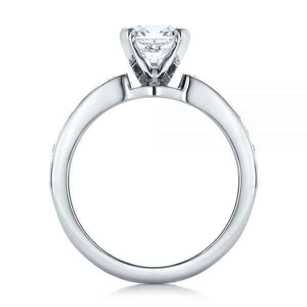 14k White Gold 14k White Gold Custom Ideal Square Diamond Engagement Ring - Front View - 102123