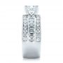  Platinum Custom Ideal Square Diamond Engagement Ring - Side View -  102123 - Thumbnail