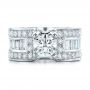  Platinum Custom Ideal Square Diamond Engagement Ring - Top View -  102123 - Thumbnail