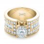 18k Yellow Gold 18k Yellow Gold Custom Ideal Square Diamond Engagement Ring - Flat View -  102123 - Thumbnail