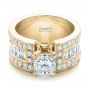 14k Yellow Gold 14k Yellow Gold Custom Ideal Square Diamond Engagement Ring - Flat View -  102123 - Thumbnail