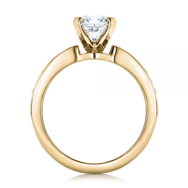 18k Yellow Gold 18k Yellow Gold Custom Ideal Square Diamond Engagement Ring - Front View -  102123
