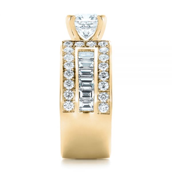 14k Yellow Gold 14k Yellow Gold Custom Ideal Square Diamond Engagement Ring - Side View - 102123