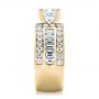 18k Yellow Gold 18k Yellow Gold Custom Ideal Square Diamond Engagement Ring - Side View -  102123 - Thumbnail