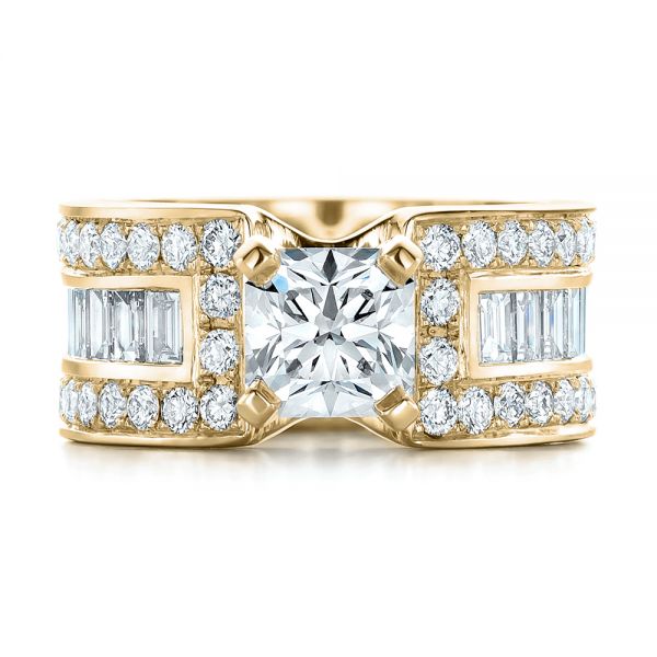 14k Yellow Gold 14k Yellow Gold Custom Ideal Square Diamond Engagement Ring - Top View - 102123