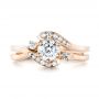 18k Rose Gold 18k Rose Gold Custom Interlocking Diamond Engagement Ring - Top View -  103441 - Thumbnail