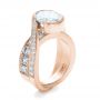 18k Rose Gold 18k Rose Gold Custom Interlocking Diamond Engagement Ring - Three-Quarter View -  100615 - Thumbnail