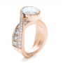 14k Rose Gold 14k Rose Gold Custom Interlocking Diamond Engagement Ring - Three-Quarter View -  100615 - Thumbnail