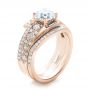 14k Rose Gold 14k Rose Gold Custom Interlocking Diamond Engagement Ring - Three-Quarter View -  102177 - Thumbnail