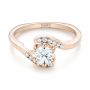 18k Rose Gold 18k Rose Gold Custom Interlocking Diamond Engagement Ring - Flat View -  103441 - Thumbnail