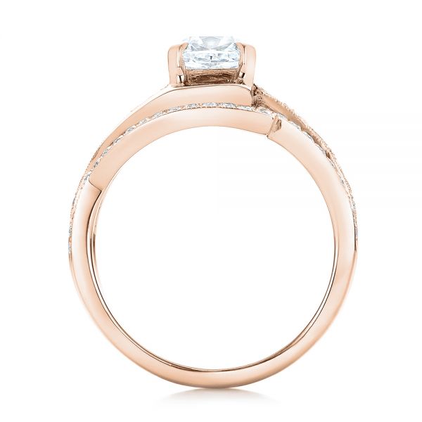 18k Rose Gold 18k Rose Gold Custom Interlocking Diamond Engagement Ring - Front View -  102177