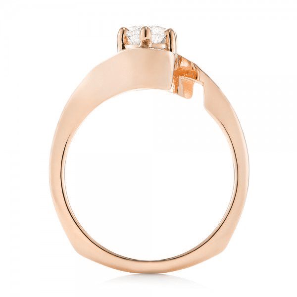 18k Rose Gold 18k Rose Gold Custom Interlocking Diamond Engagement Ring - Front View -  103441