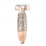 14k Rose Gold 14k Rose Gold Custom Interlocking Diamond Engagement Ring - Side View -  100615 - Thumbnail