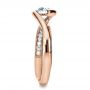 18k Rose Gold 18k Rose Gold Custom Interlocking Diamond Engagement Ring - Side View -  1169 - Thumbnail