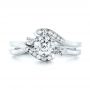18k White Gold 18k White Gold Custom Interlocking Diamond Engagement Ring - Three-Quarter View -  103441 - Thumbnail