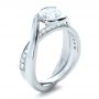 14k White Gold Custom Interlocking Diamond Engagement Ring