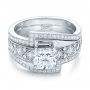  Platinum Platinum Custom Interlocking Diamond Engagement Ring - Flat View -  102177 - Thumbnail