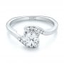 18k White Gold 18k White Gold Custom Interlocking Diamond Engagement Ring - Flat View -  103441 - Thumbnail